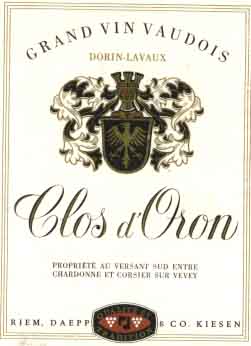 Etiquette du clos d'Oron