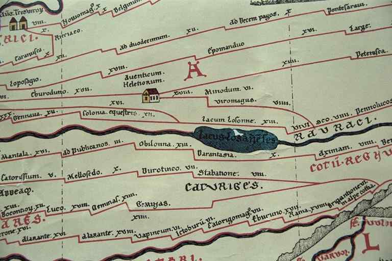 extrait de la carte de Peutinger